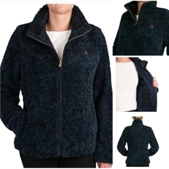 Pendleton Fuzzy Sherpa Deep Pile Full Zip Teal Jacket, size XL - Picture 11 of 11